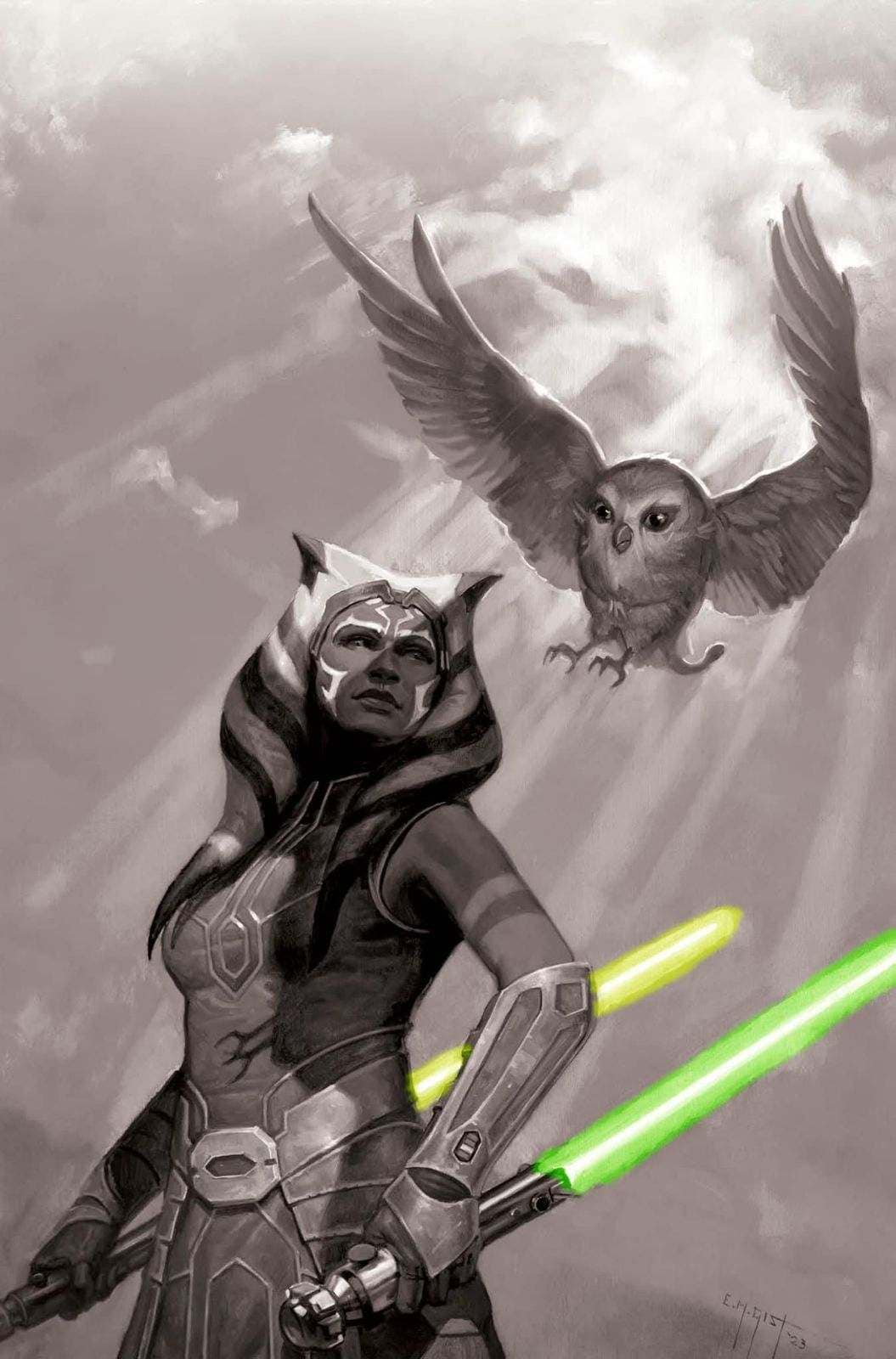Doctor Aphra #36 Clone Wars 15th Anniversary TRINITY EXCLUSIVE B&W Virgin Variant by E.M Gist