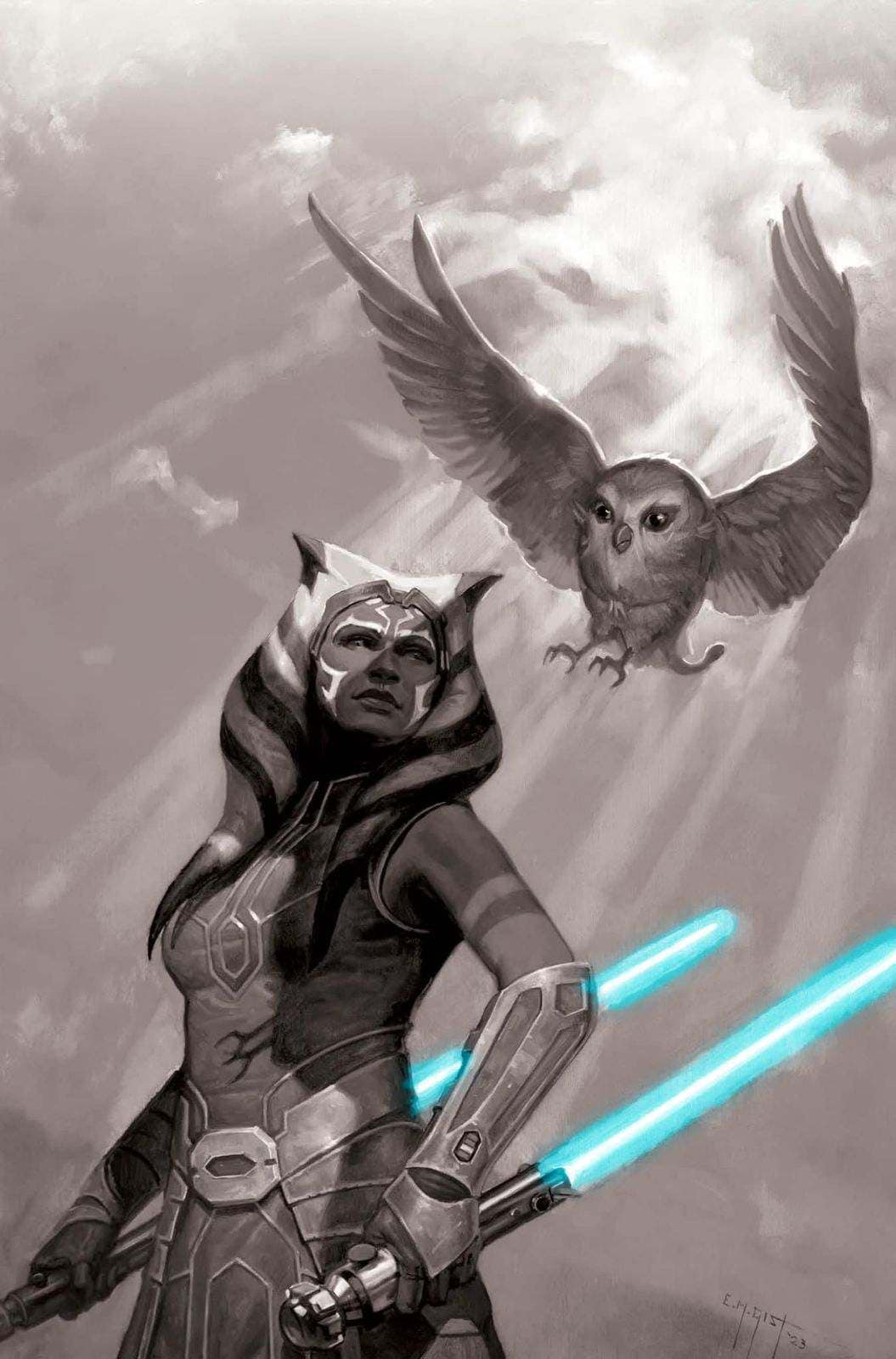 Doctor Aphra #36 Clone Wars 15th Anniversary TRINITY EXCLUSIVE B&W Virgin Variant by E.M Gist