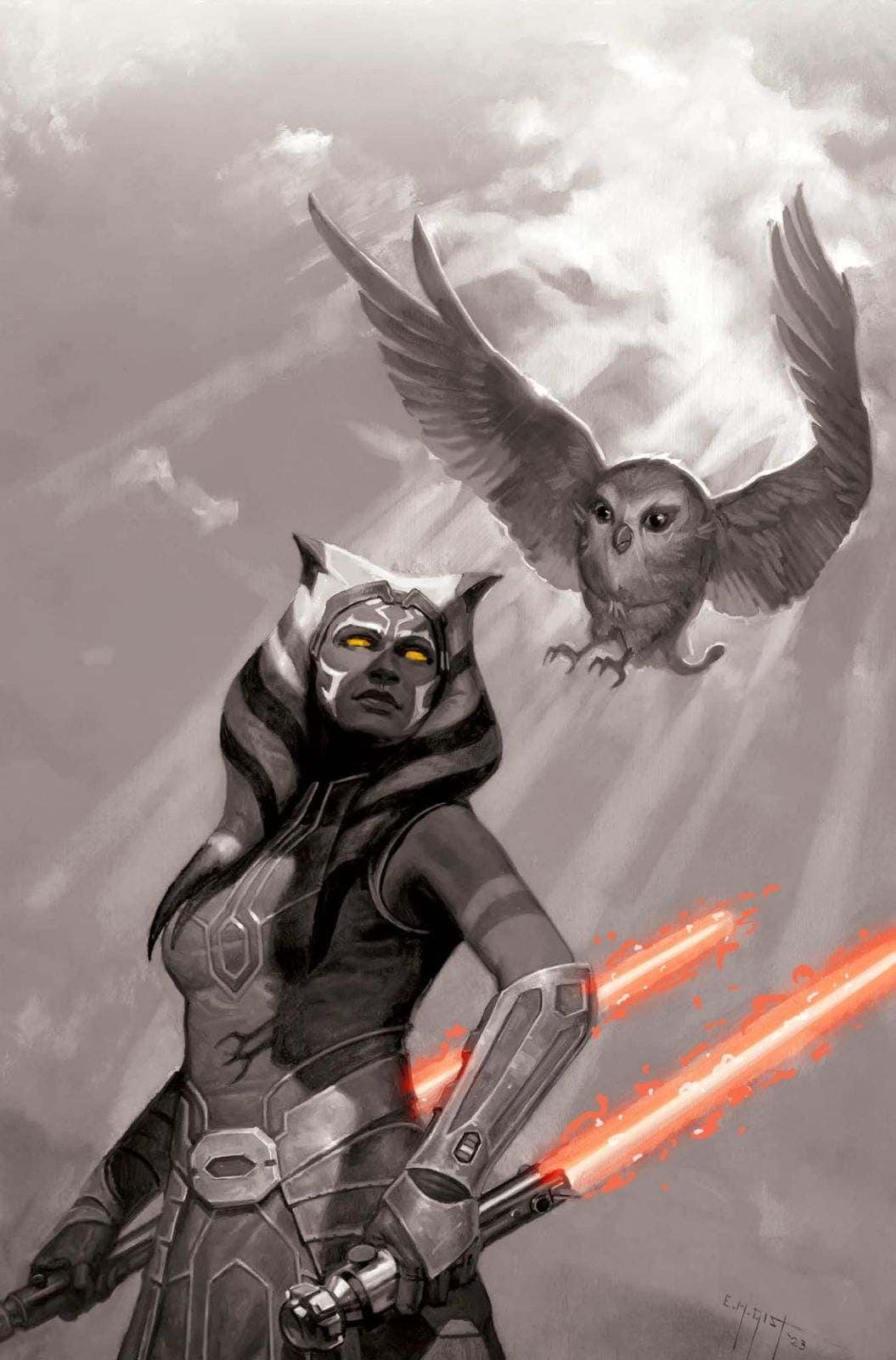Doctor Aphra #36 Clone Wars 15th Anniversary TRINITY EXCLUSIVE B&W Virgin Variant by E.M Gist