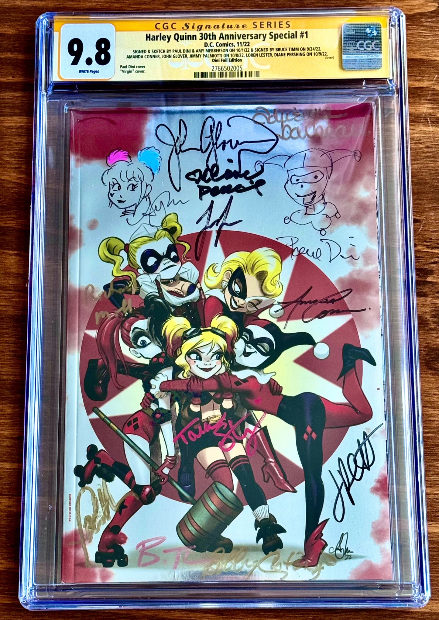 Harley Quinn 30th Anniversary Special #1 Paul Dini FOIL Virgin Exclusive SIGNED by Paul Dini CGC SS
