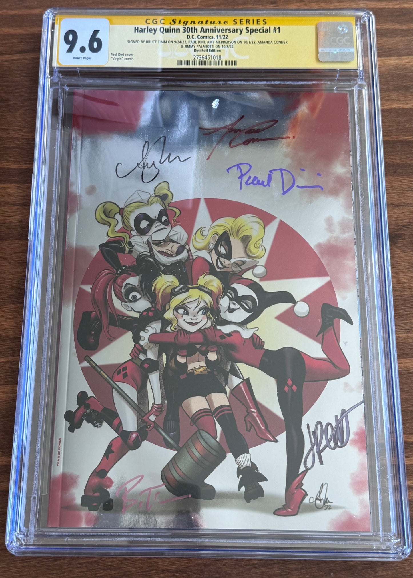 Harley Quinn 30th Anniversary Special #1 Paul Dini FOIL Virgin Exclusive SIGNED by Paul Dini CGC SS