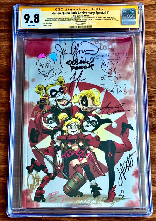 Harley Quinn 30th Anniversary Special #1 Paul Dini FOIL Virgin Exclusive SIGNED by Paul Dini CGC SS