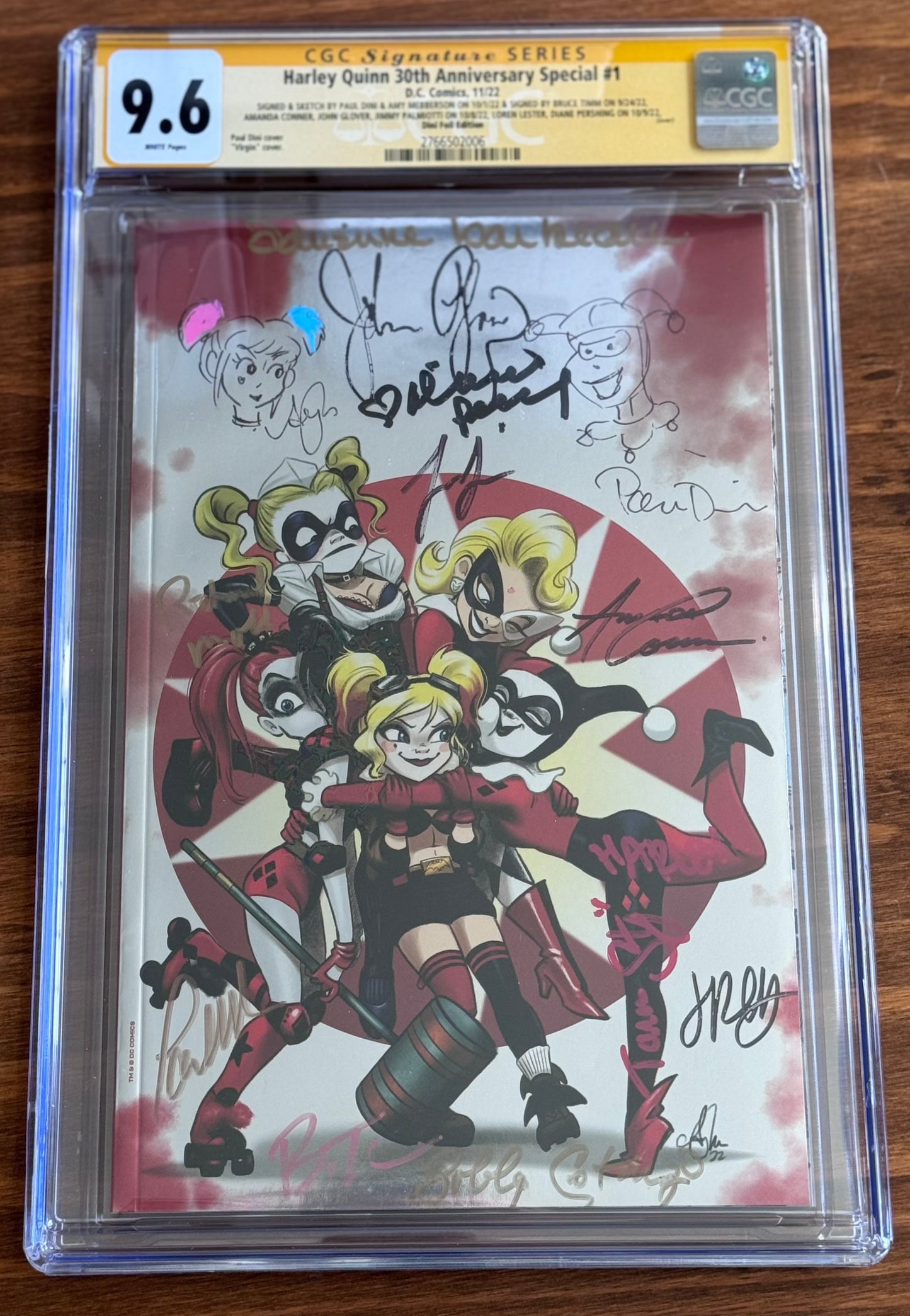 Harley Quinn 30th Anniversary Special #1 Paul Dini FOIL Virgin Exclusive SIGNED by Paul Dini CGC SS