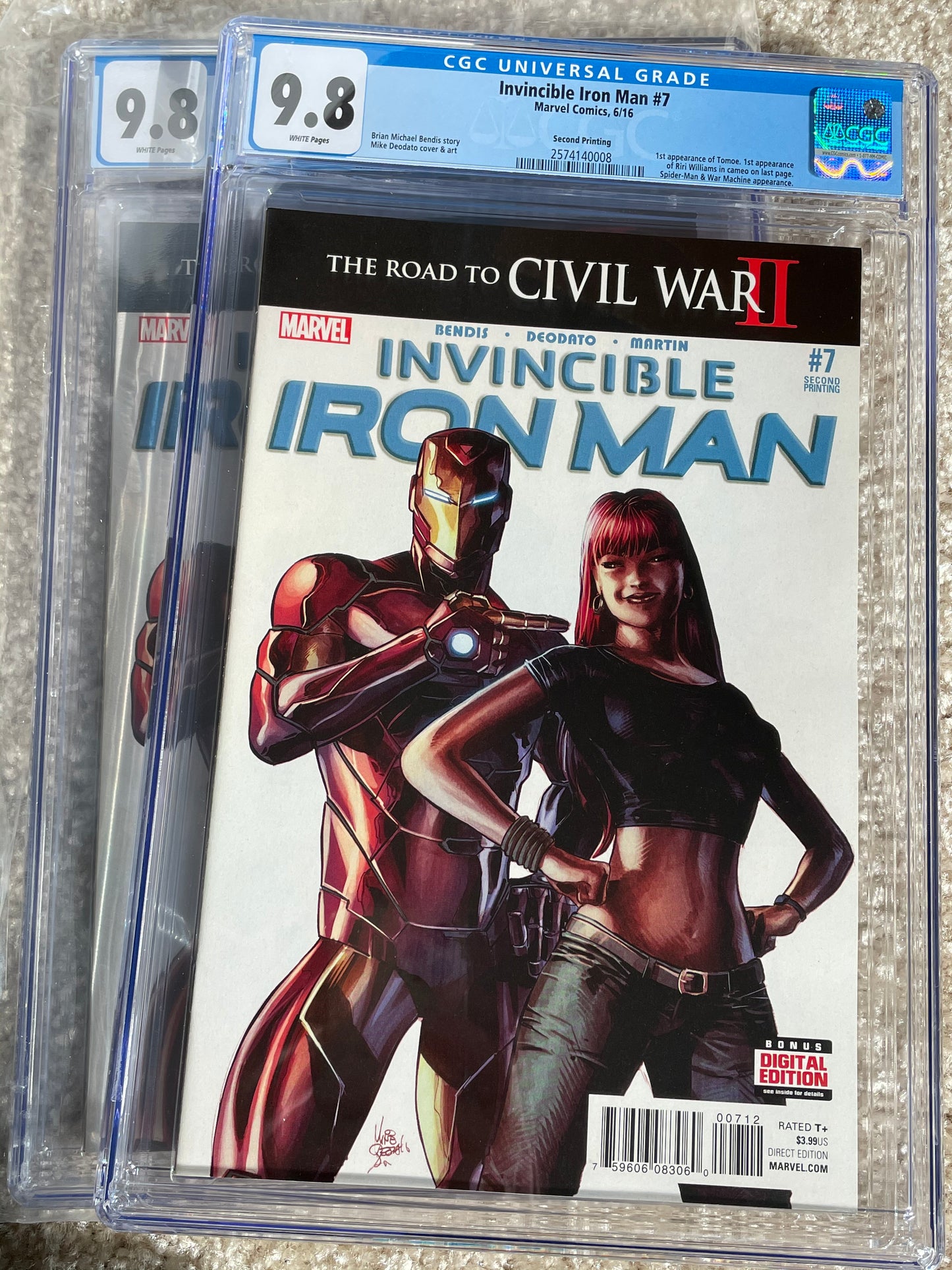 Invincible Iron Man #7 2nd Print 1st Appearance of RiRi Williams CGC 9.8
